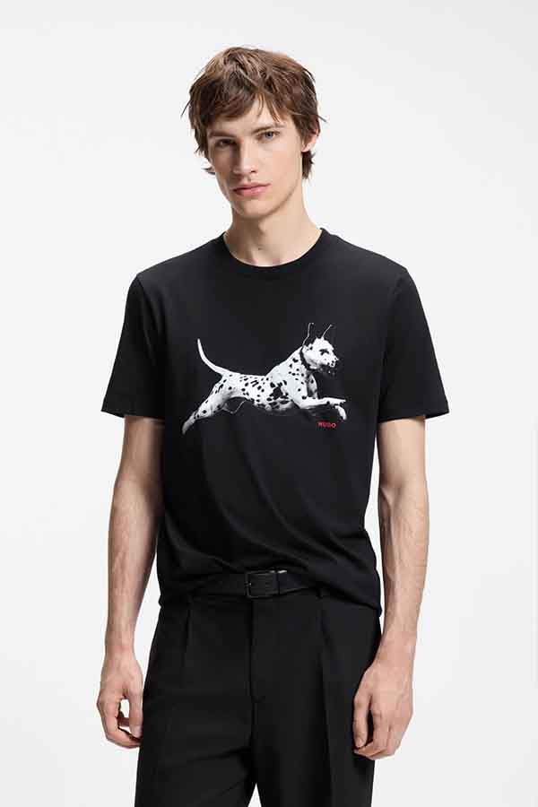 ΜΠΛΟΥΖΑ T-SHIRT HUGO - 001 ΜΑΥΡΟ